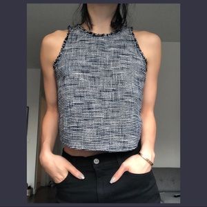 Zara // Frayed Edge Tweed Tank Top